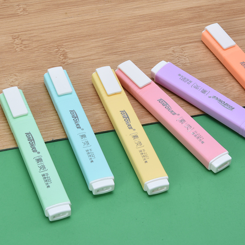 6 Pcs/set Flat Shape Pale Colo - огляд і ціна Pastel Highlighter Set Double Ended